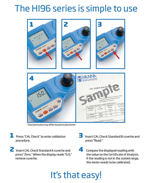 Total Chlorine Low Range CAL Check Standards HI96761-11