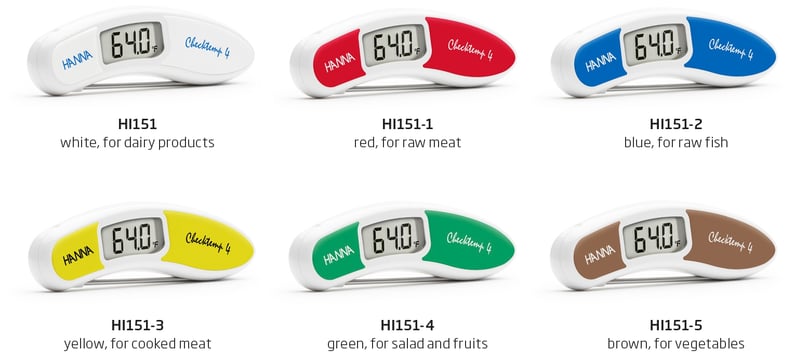Color-coded food thermometers