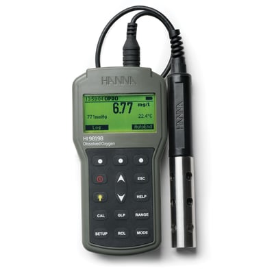 Hanna Instruments optical dissolved oxygen meter. HI98198