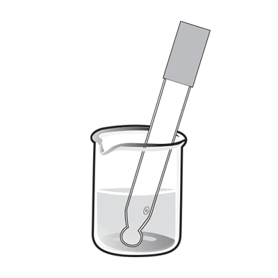 pH electrode in a buffer. 