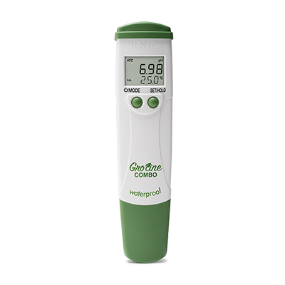 Green and White GroLine Waterproof Combo Tester. HI98131BG-1
